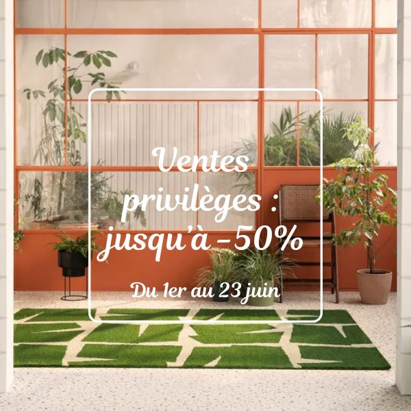 jusqu'a -50% sur une selection de tapis